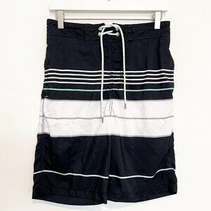 Goodfellow Mens Striped‎ Bathing Suit Black White Size Small
